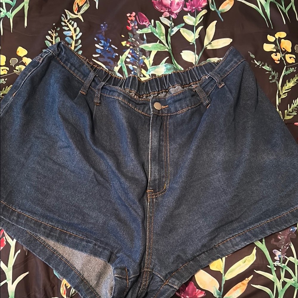 Dark Blue Denim Shorts